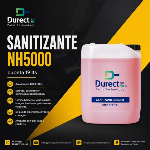 Garrafa de 19 litros de Sanitizante NH5000 Durect SM.